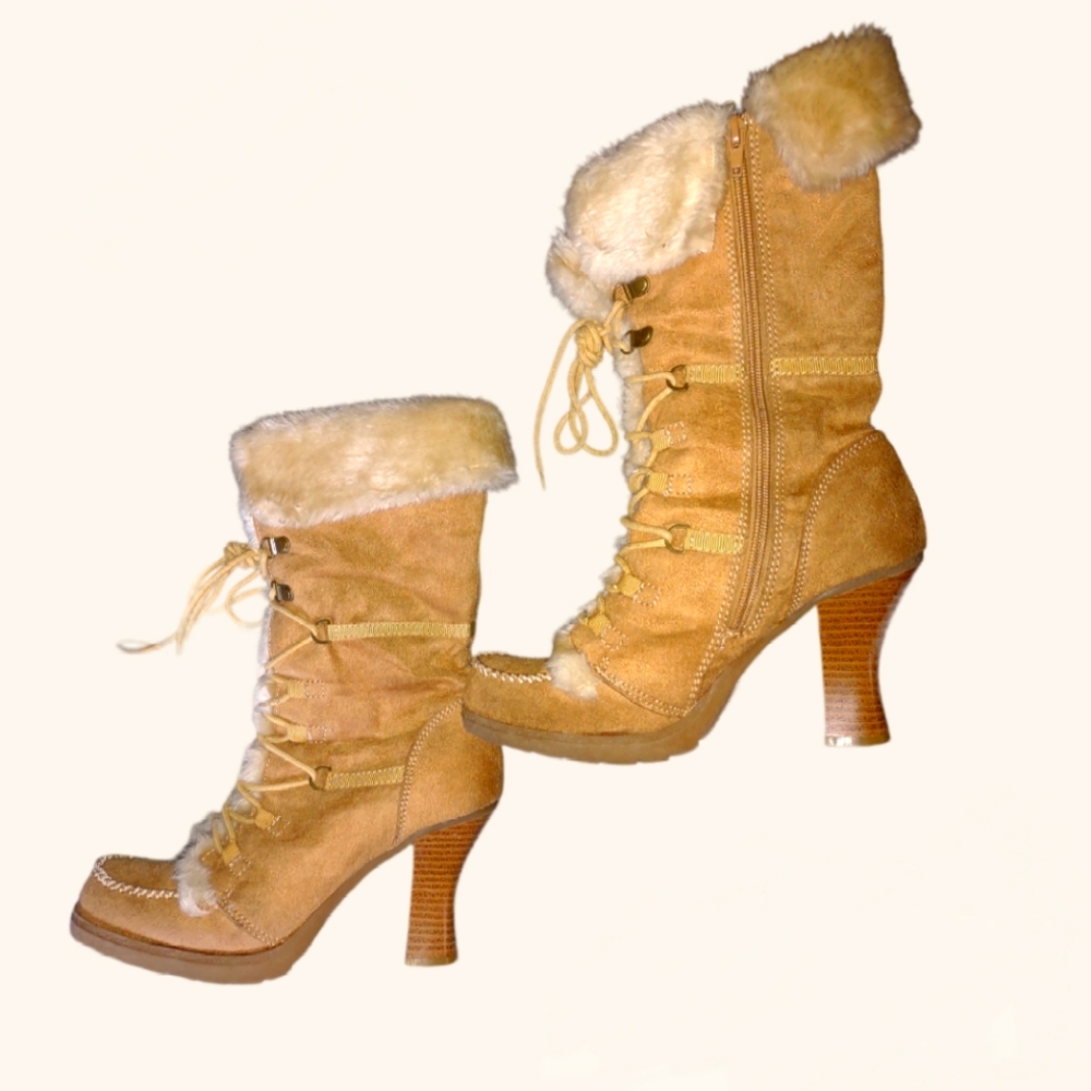 Forever Young Shoes Heeled Faux Fur Winter Boots
